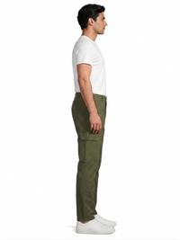 T-Base Men’s Ivy Olive Cargo Trouser | Mid-Rise Casual Utility Pants