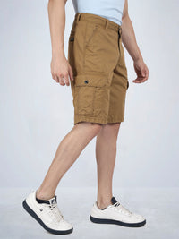 T-base Men's Casual Cargo Shorts | Mid-Rise | Regular Fit |WHISKEY