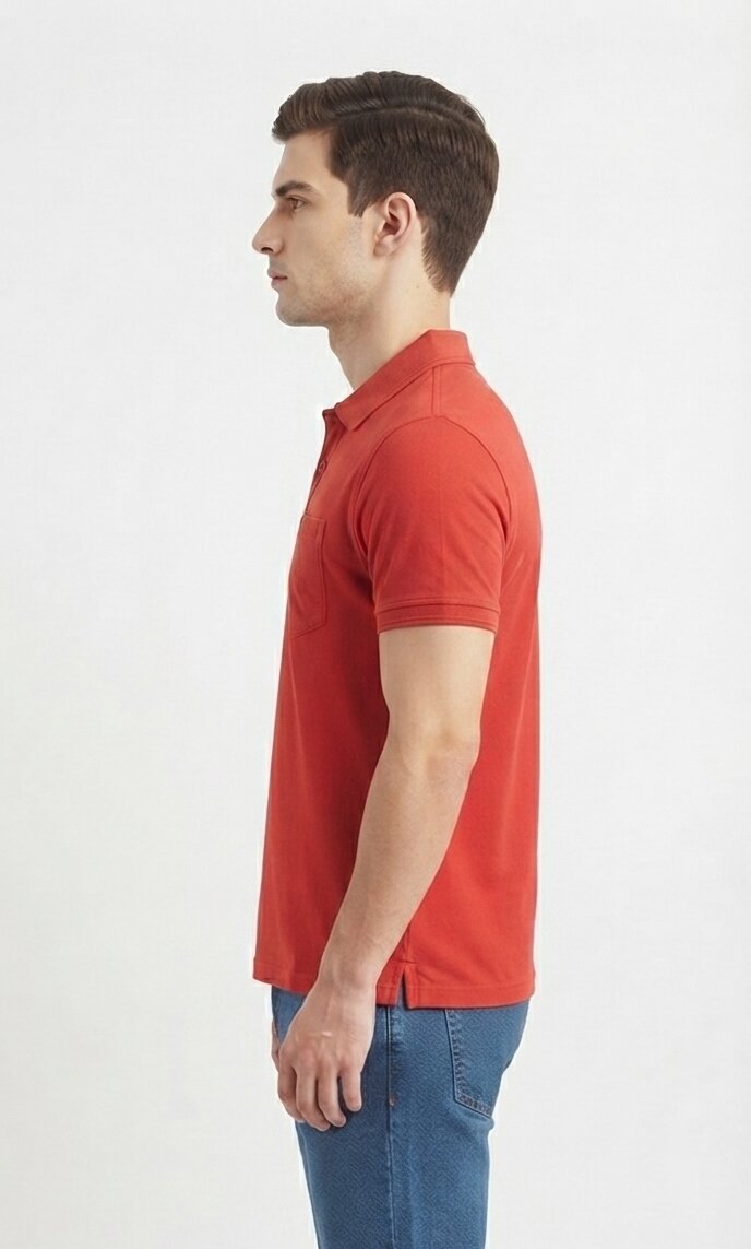 T-Base Men's Solid Polo T-Shirt |  Regular Fit | Half Sleeve | Polo Collar|CLAY RED