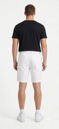 Tbase Men's Solid Regular Fit Cotton Shorts–White