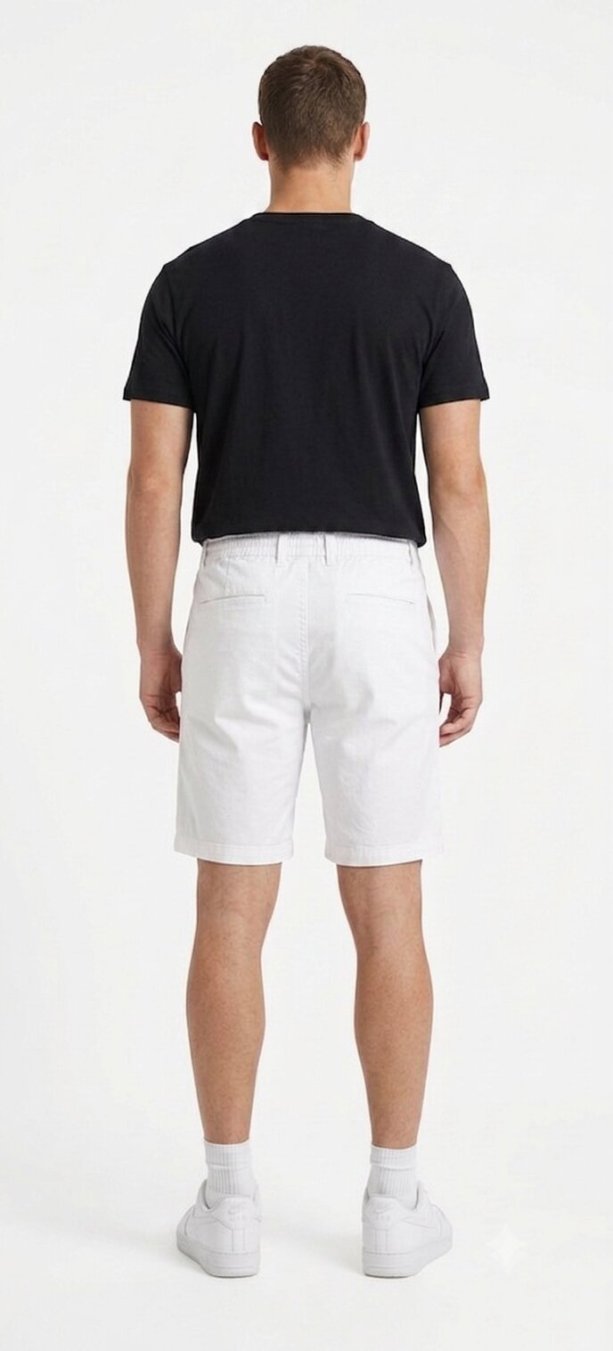 Tbase Men's Solid Regular Fit Cotton Shorts–White