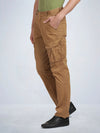 Lt Khaki Solid Cargo Pants