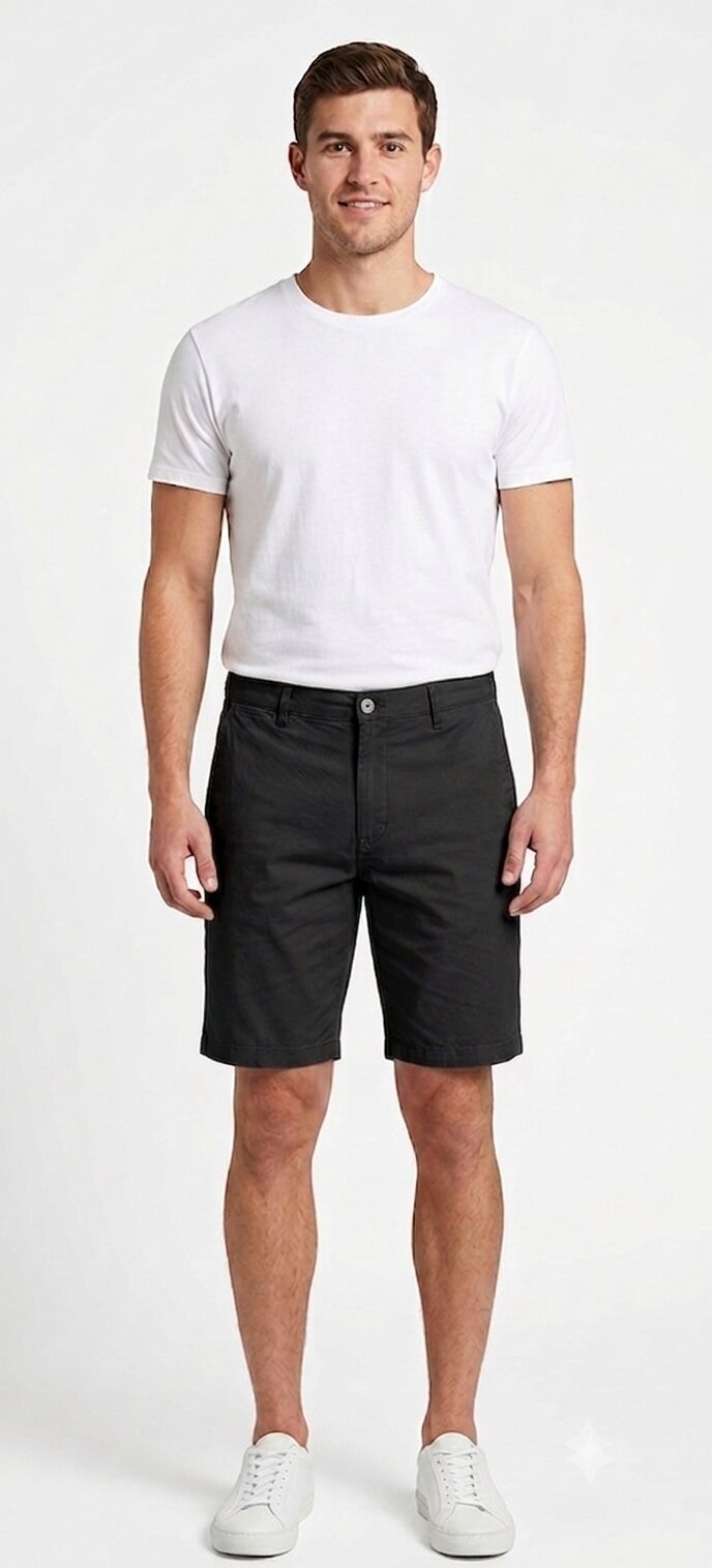 Tbase Men's Solid Regular Fit Cotton Shorts– Black