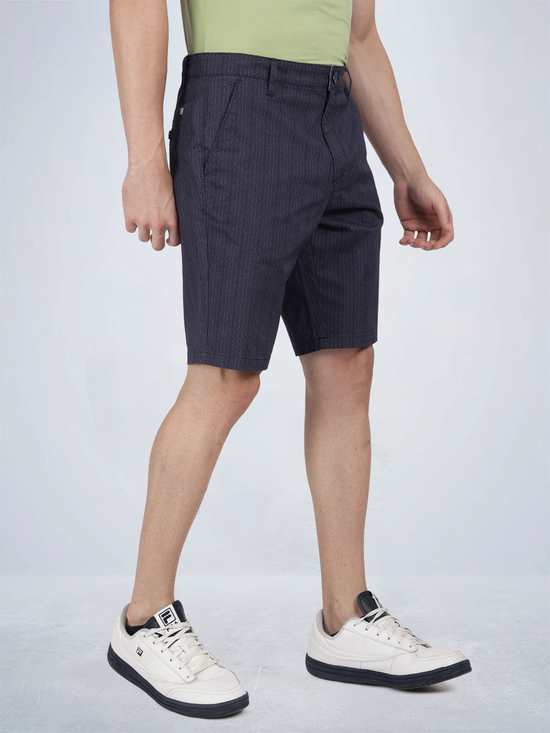 Tbase Men’s Navy Printed Casual Shorts
