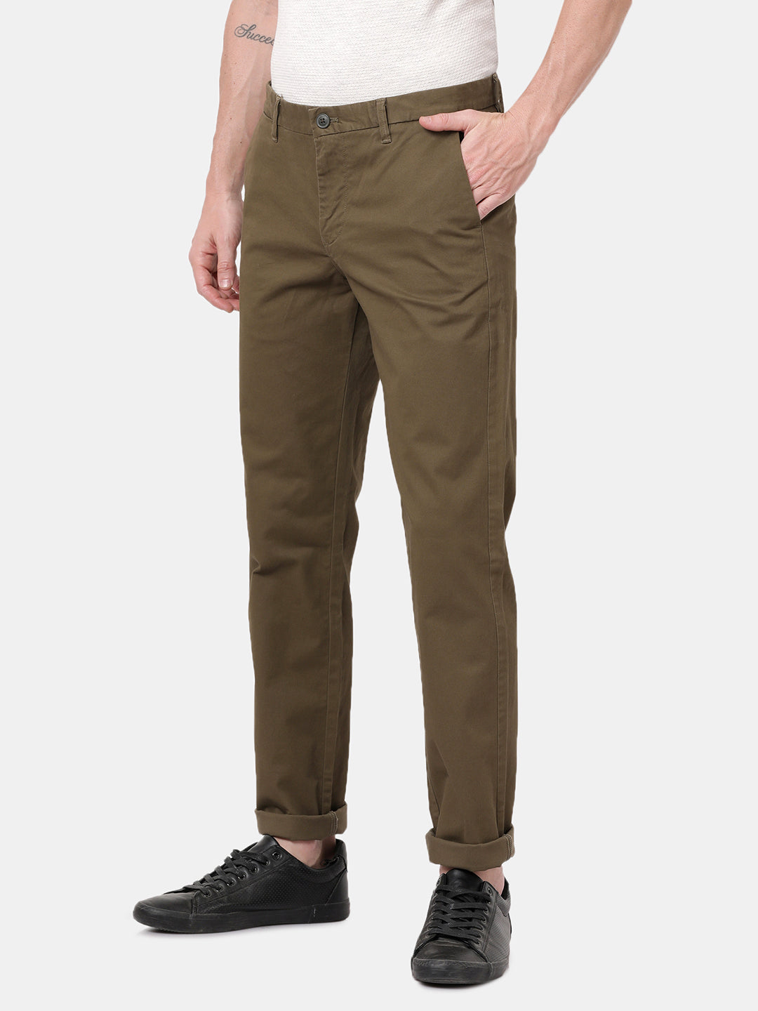 Dark Olive Cotton Twill Stretch Chino Pants – Shop T-base