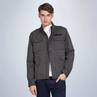 Men’s Classic Dark Grey Cotton Jacket - Regular fit