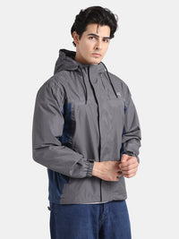 TBASE Men’s DARK GRAY Waterproof Rain Jacket with Hood
