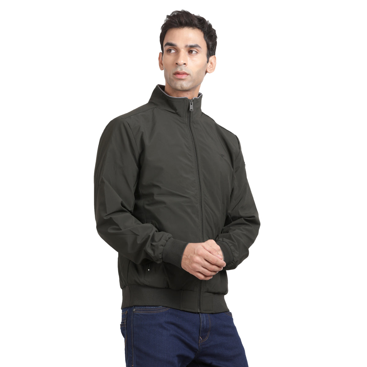 Men’s Classic Olive Polyester  Jacket - Regular fit
