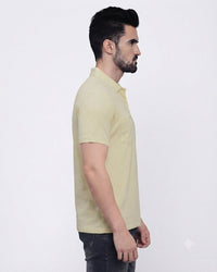 T-Base Men's Solid Polo T-Shirt |  Regular Fit | Half Sleeve | Polo Collar|DAFFODIL