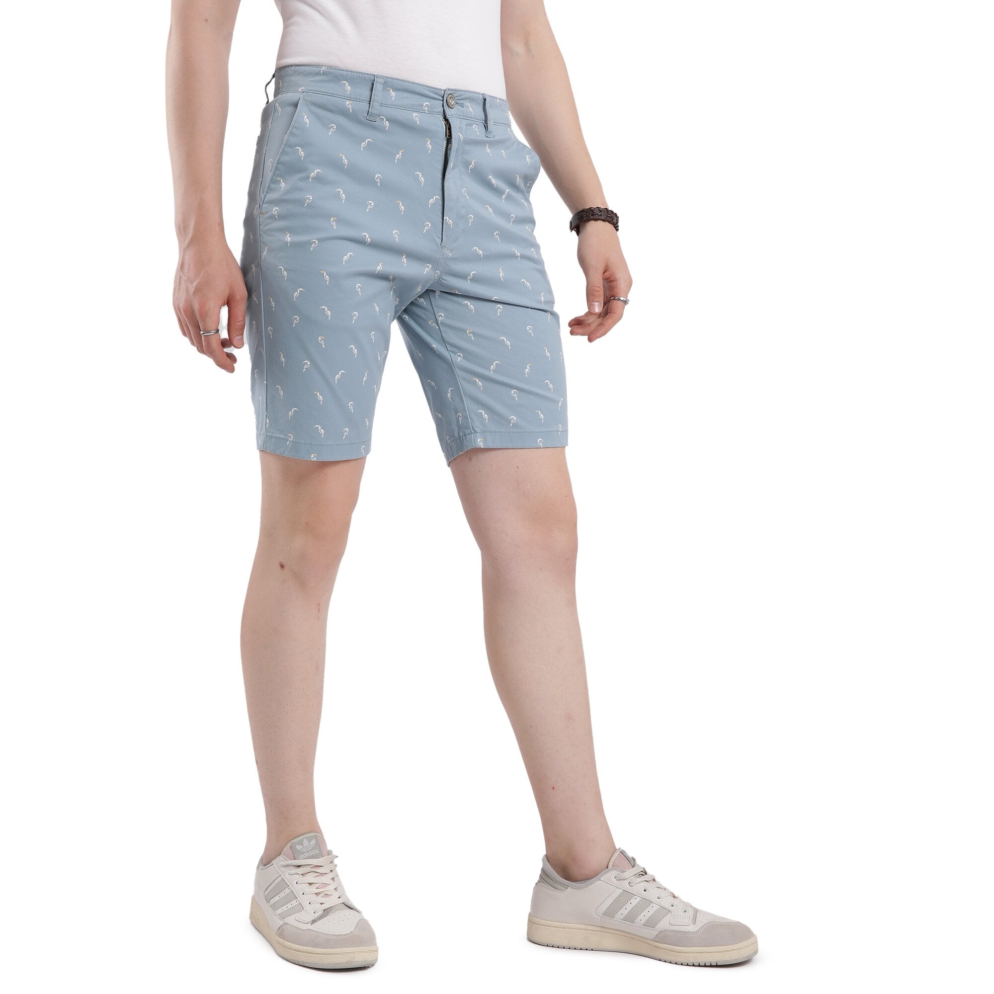 Tbase Men’s Printed Casual Shorts – Sky Blue