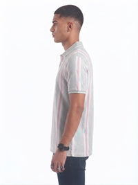 T-Base Men's Solid Polo T-Shirt |  Regular Fit | Half Sleeve | Polo Collar |CLOUD PINK