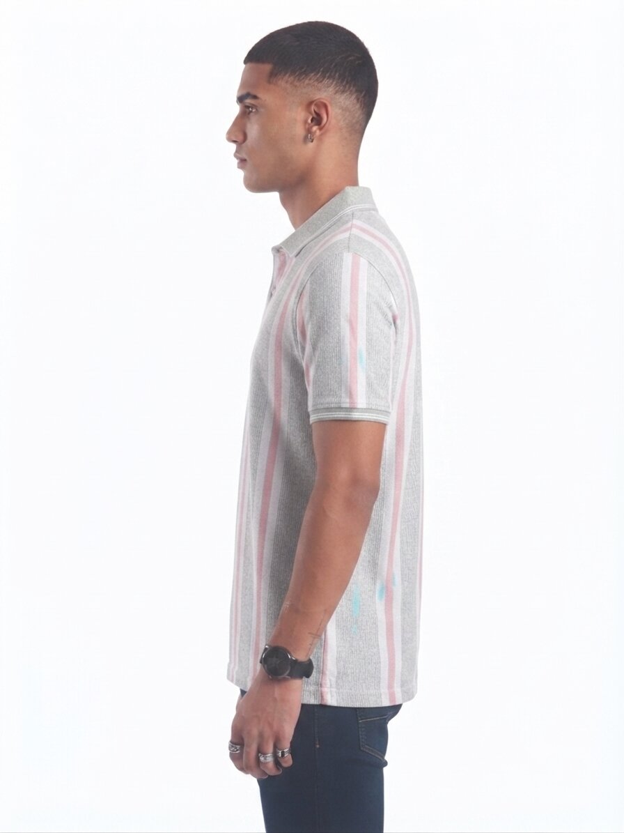 T-Base Men's Solid Polo T-Shirt |  Regular Fit | Half Sleeve | Polo Collar |CLOUD PINK