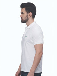 T-Base Men's Solid Polo T-Shirt |  Regular Fit | Half Sleeve | Polo Collar |BROKEN WHITE