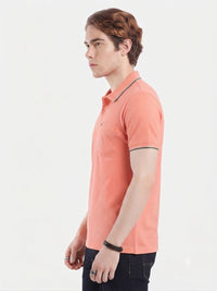 T-Base Men's Solid Polo T-Shirt |  Regular Fit | Half Sleeve | Polo Collar |CORAL