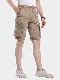 T-base Men's Casual Cargo Shorts | Mid-Rise | Regular Fit |Walnut