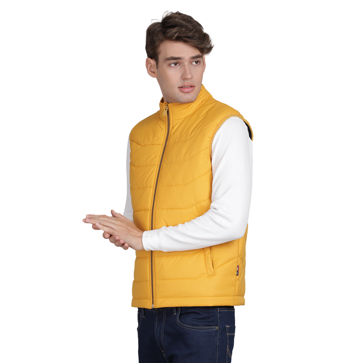 Men’s Classic Mustard Polyester Jacket - Regular fit