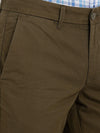 T-Base Men Olive Green Easy Wash Chinos Trousers