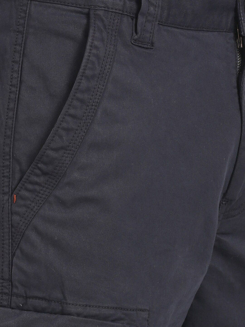 T-Base Men Blue Cotton Cargos Trousers