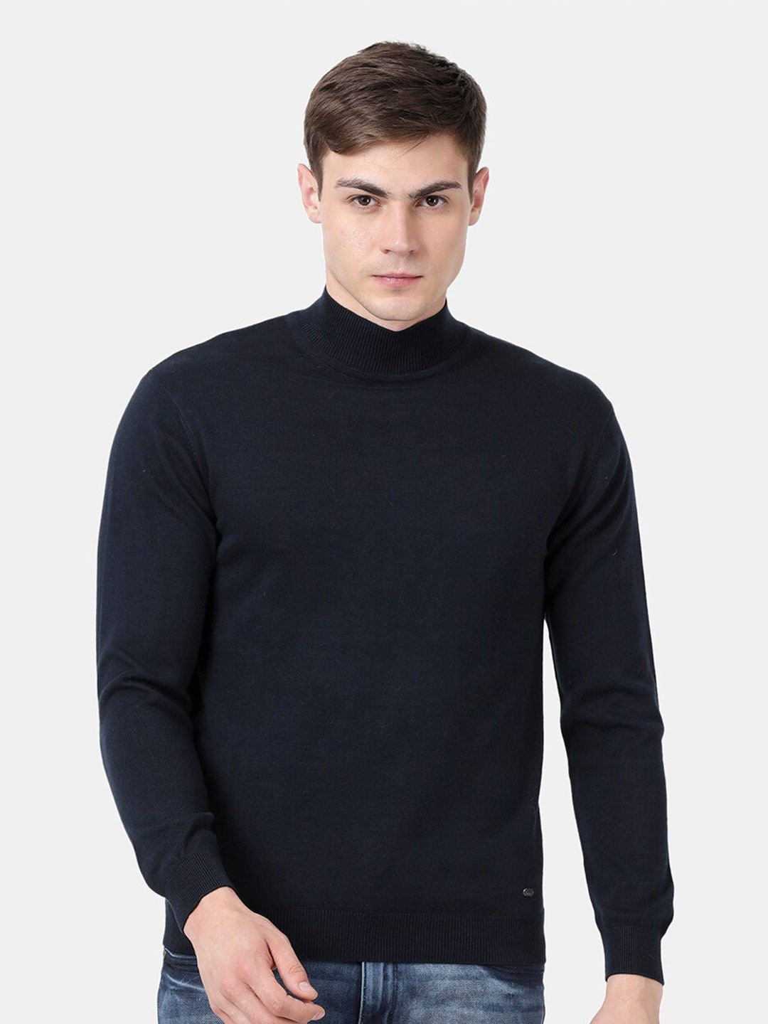 ニット/セーター T. japan standard turtle neck tops Tokyo Talkies Solid Turtle Neck Casual Women Blue Sweater - Buy