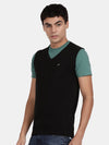 V Neck Black Sleeveless Pullover