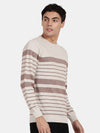 T-Base Horizontal Striped Pullover Cotton Sweatshirt