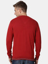 T-Base Men Red Solid Cotton Pullover