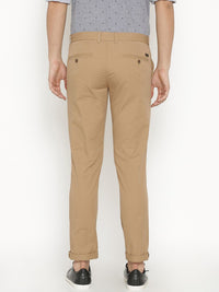 T-Base Men Brown Straight Fit Easy Wash Chinos Trousers