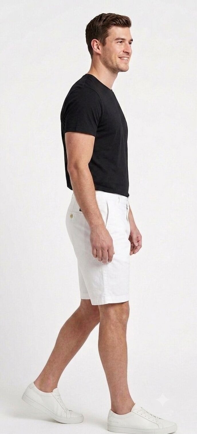 Tbase Men's Solid Regular Fit Cotton Shorts– WHITE