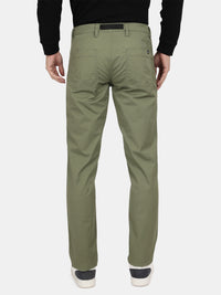 T-Base Men’s Sage Olive Cargo Trouser | Mid-Rise Casual Utility Pants with 4 Pockets