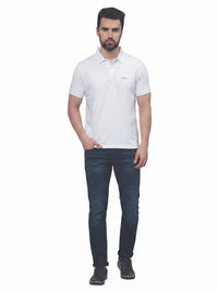 T-Base Men's Solid Polo T-Shirt |  Regular Fit | Half Sleeve | Polo Collar |BROKEN WHITE