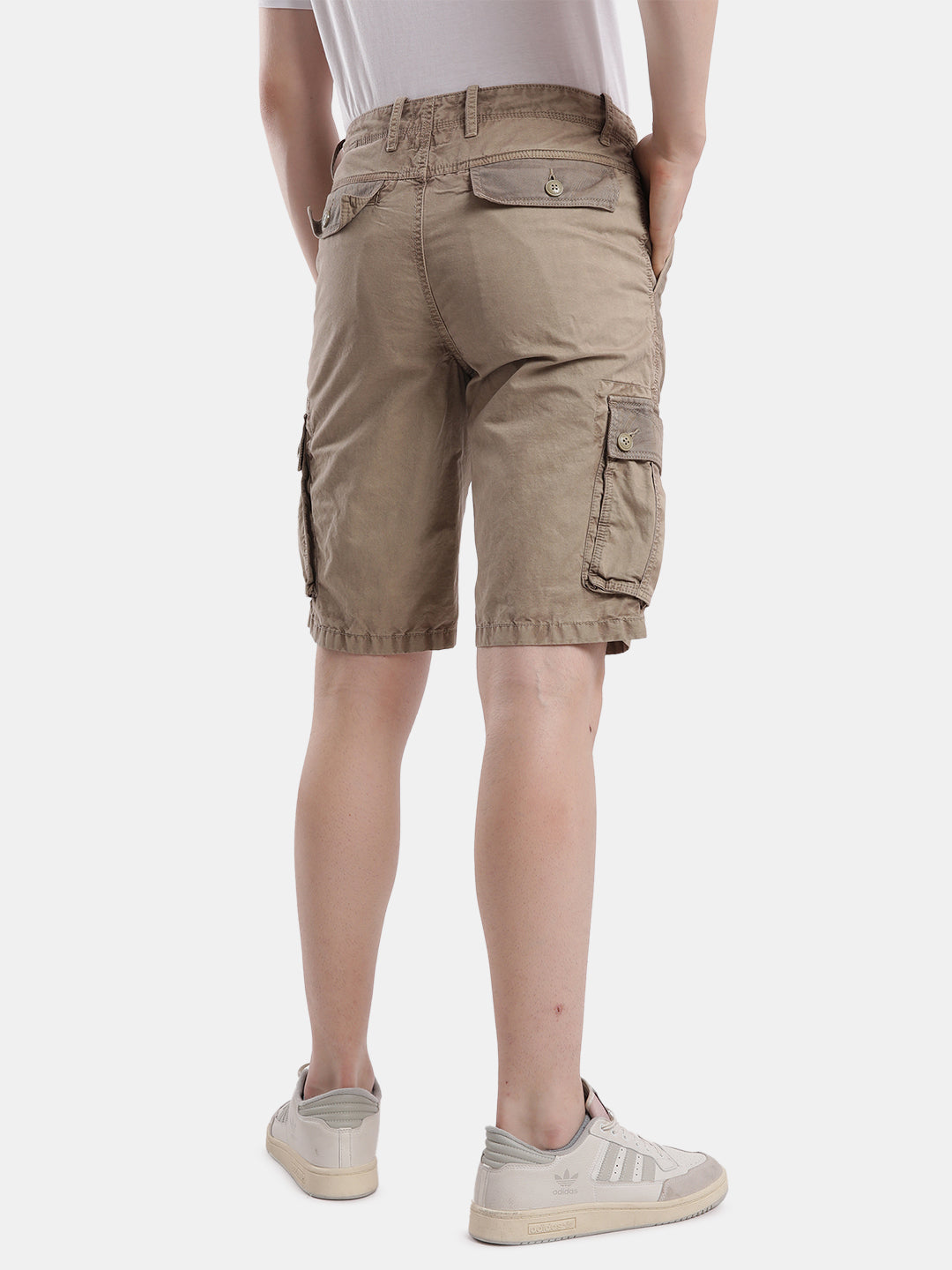 T-base Men's Casual Cargo Shorts | Mid-Rise | Regular Fit |Walnut