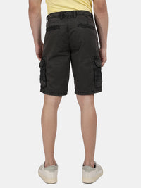 T-base Men's Casual Cargo Shorts | Mid-Rise | Regular Fit |Dark Grey