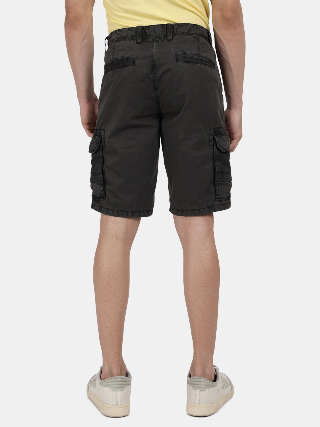 T-base Men's Casual Cargo Shorts | Mid-Rise | Regular Fit |Dark Grey