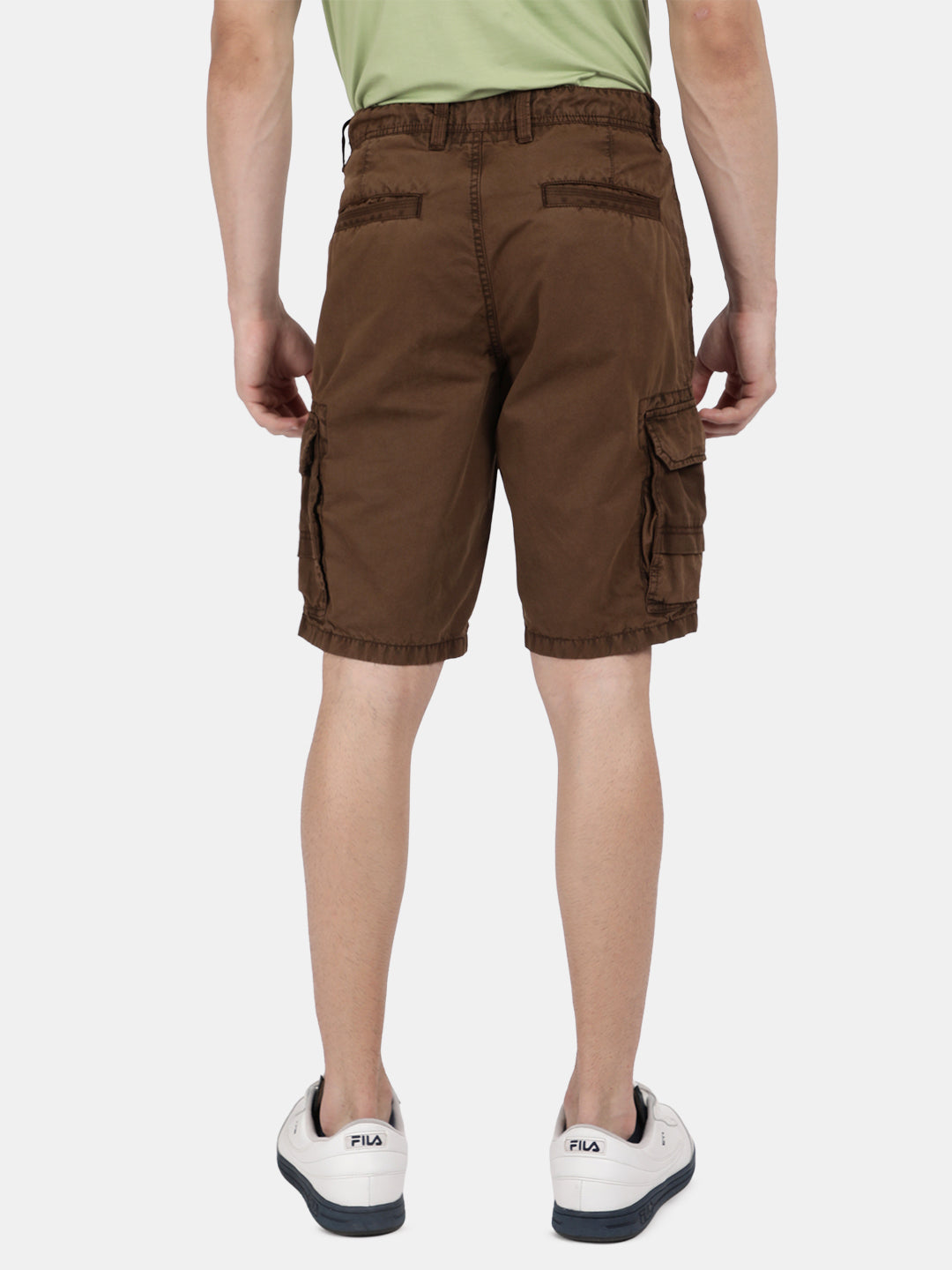 T-base Men's Casual Cargo Shorts | Mid-Rise | Regular Fit |Bark