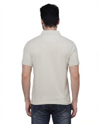 T-Base Men's Solid Polo T-Shirt |  Regular Fit | Half Sleeve | Polo Collar|IVORY
