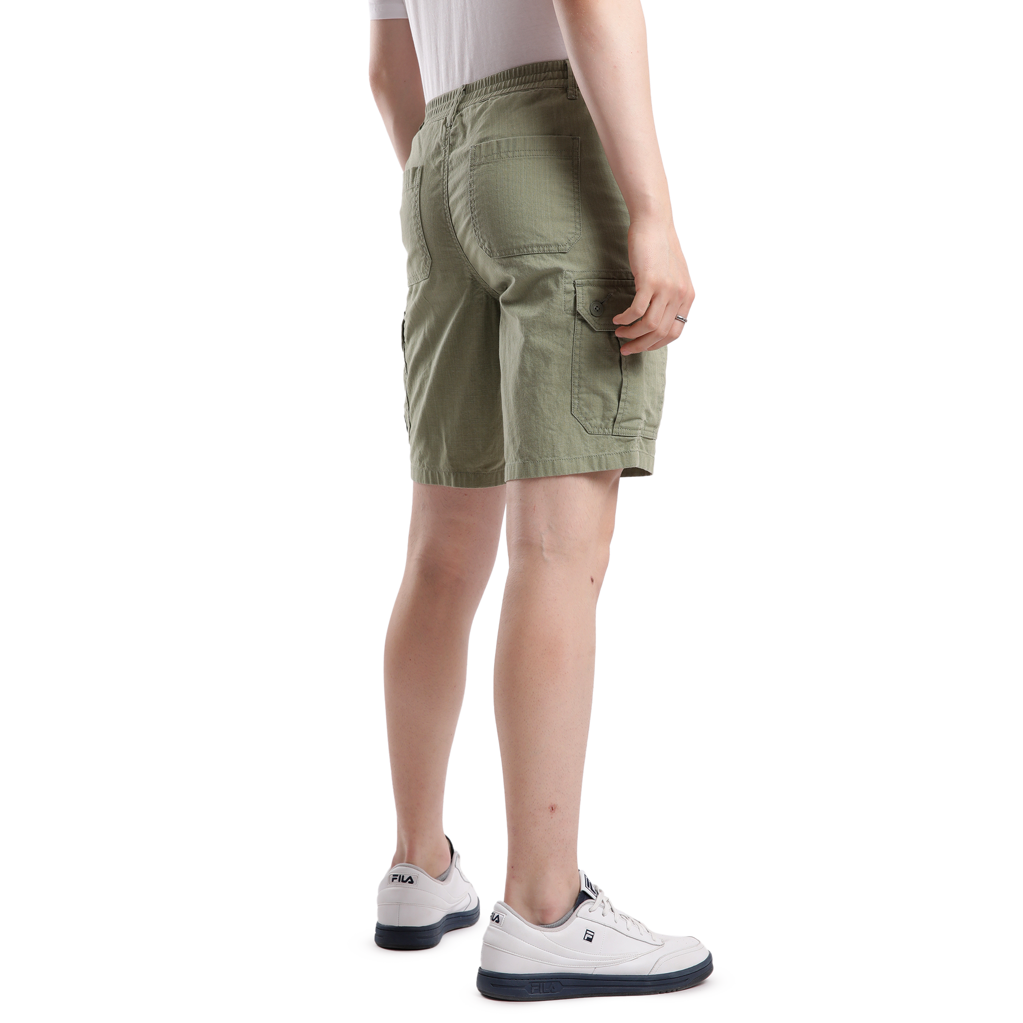 T-base Men's Casual Cargo Shorts | Mid-Rise | Regular Fit |Avacado