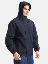 TBASE Men’s NAVY Waterproof Rain Jacket with Hood
