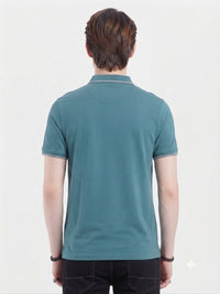 T-Base Men's Solid Polo T-Shirt |  Regular Fit | Half Sleeve | Polo Collar |BLUE-SHAPPHIRE