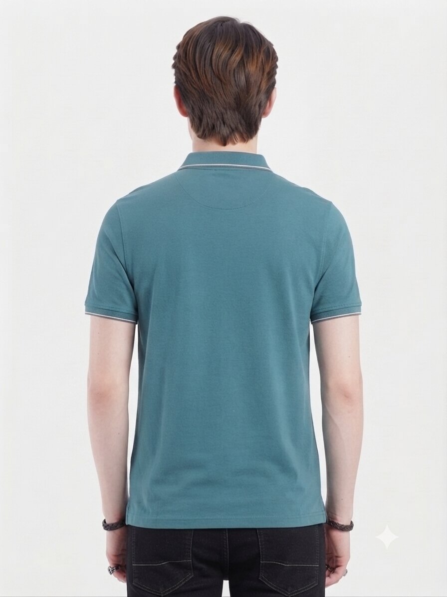 T-Base Men's Solid Polo T-Shirt |  Regular Fit | Half Sleeve | Polo Collar |BLUE-SHAPPHIRE