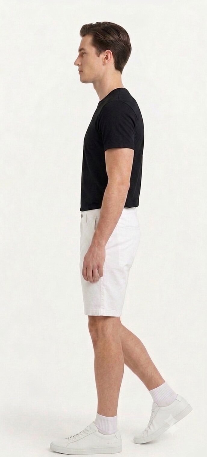 Tbase Men's Solid Regular Fit Cotton Shorts–White