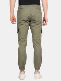 T-Base Men’s MT Olive Cargo Jogger Pants | Slim Fit Casual Utility Trousers