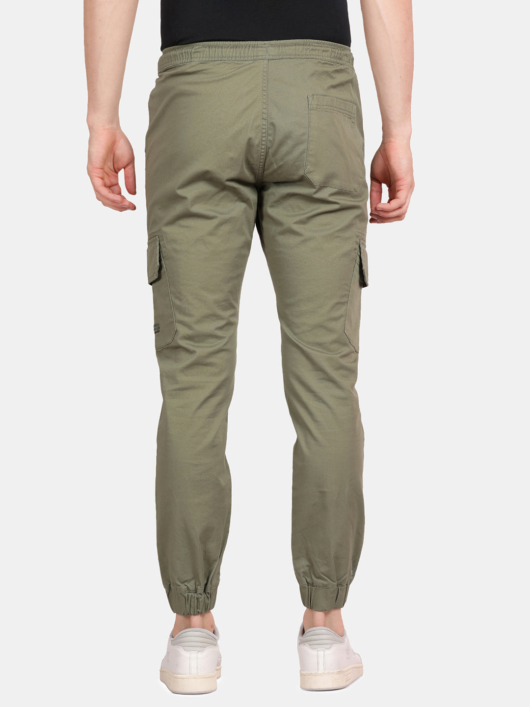 T-Base Men’s MT Olive Cargo Jogger Pants | Slim Fit Casual Utility Trousers