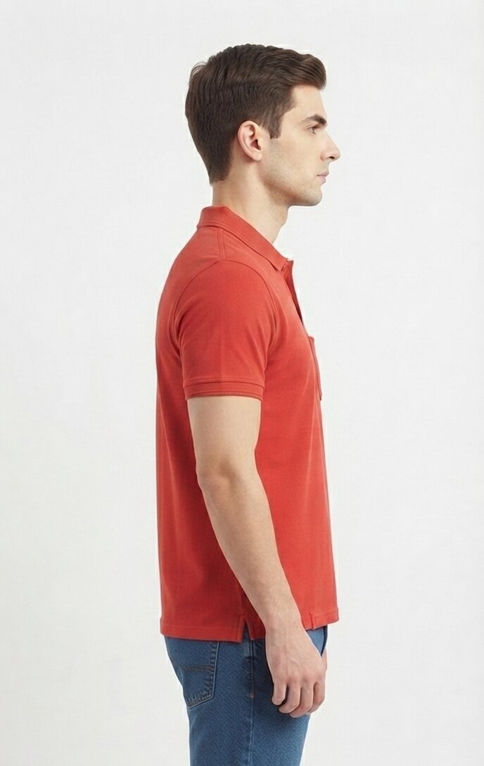 T-Base Men's Solid Polo T-Shirt |  Regular Fit | Half Sleeve | Polo Collar|CLAY RED