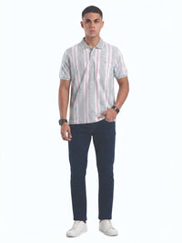 T-Base Men's Solid Polo T-Shirt |  Regular Fit | Half Sleeve | Polo Collar |CLOUD PINK