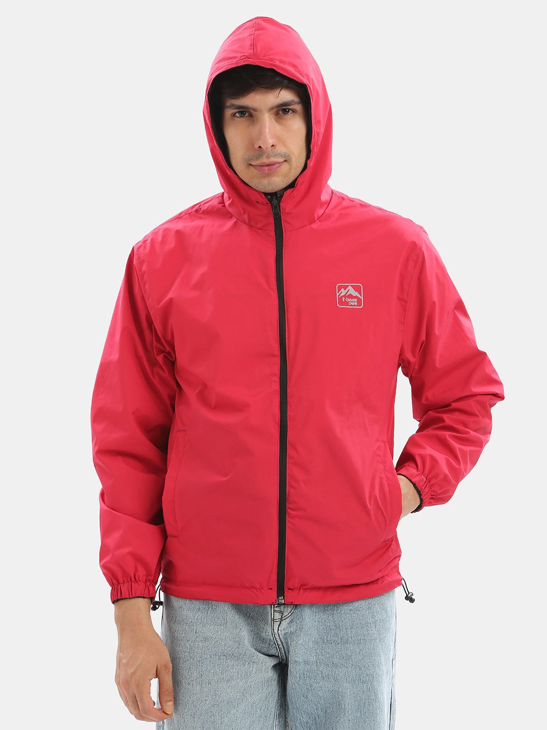 TBASE Reversible Rain Jacket | Waterproof Lightweight Jacket| Black