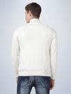 High Neck Off White Full Sleeve Pullover