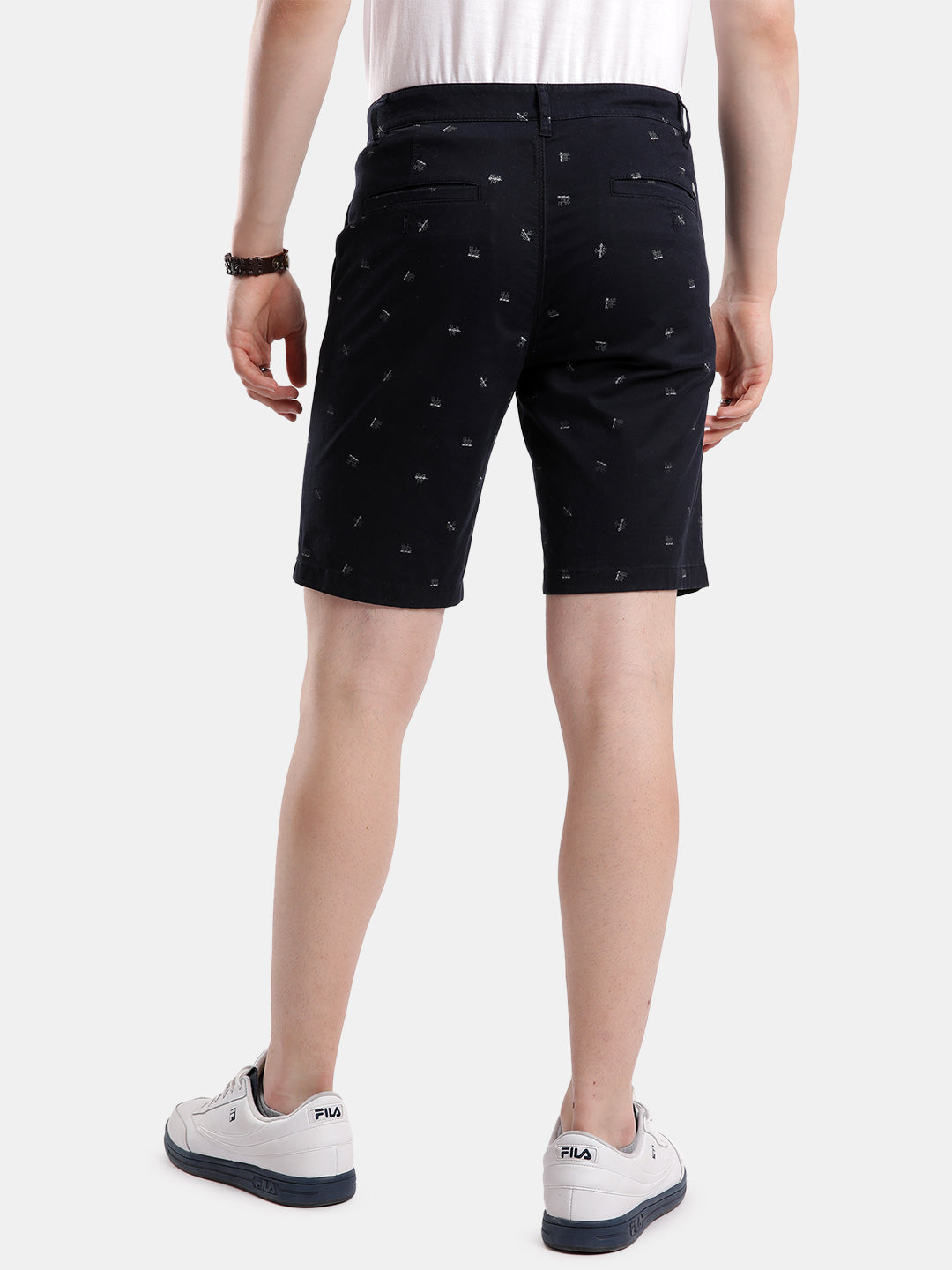Tbase Men’s Dark Navy Printed Casual Shorts