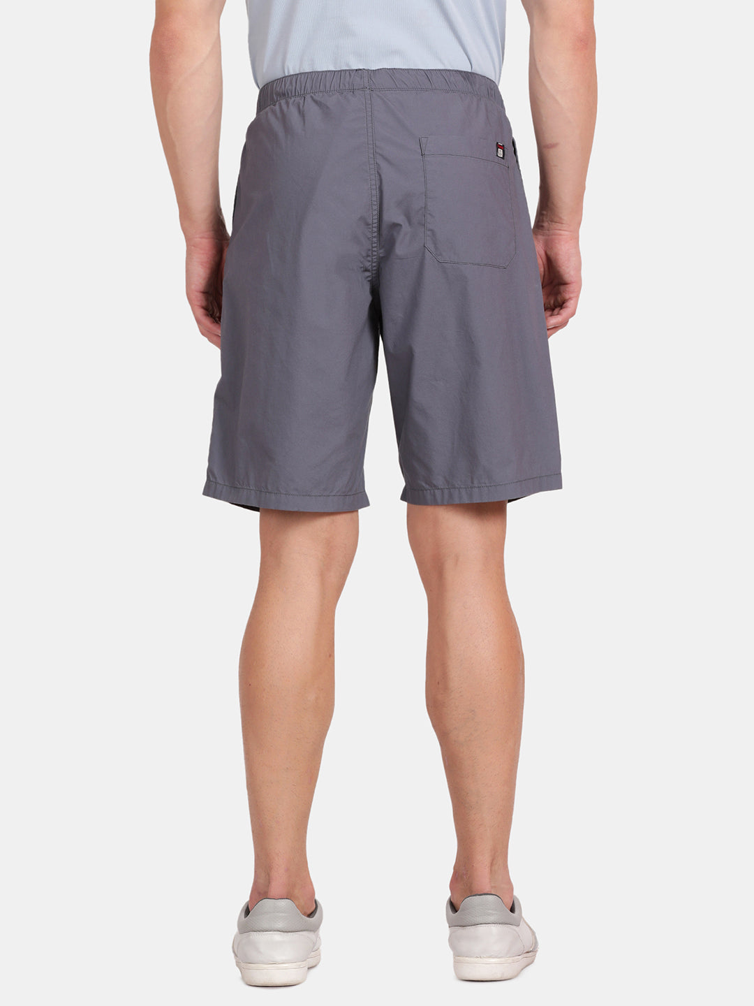Tbase Men's Solid Regular Fit Cotton Shorts–Stone blue