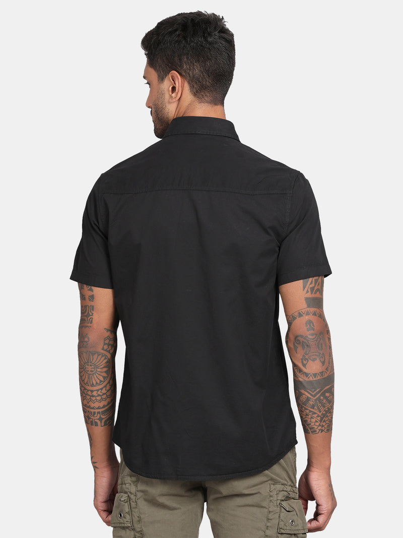 HALF SLEEVE COTTON TWILL SHIRT