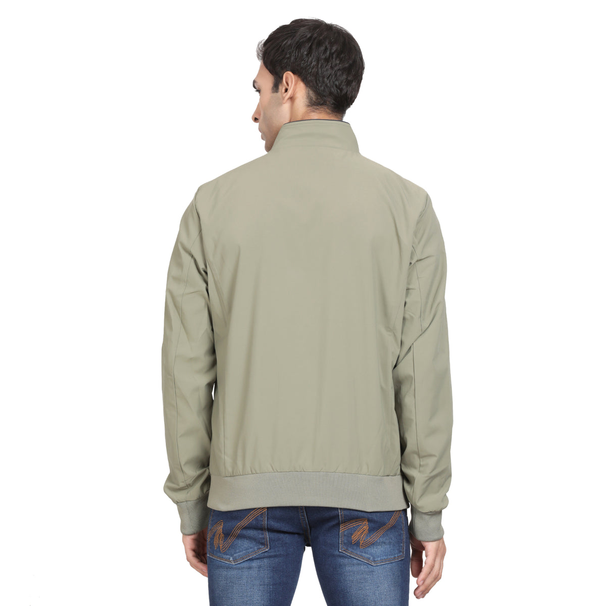 Men’s Classic Sage Green Polyester Jacket - Regular fit